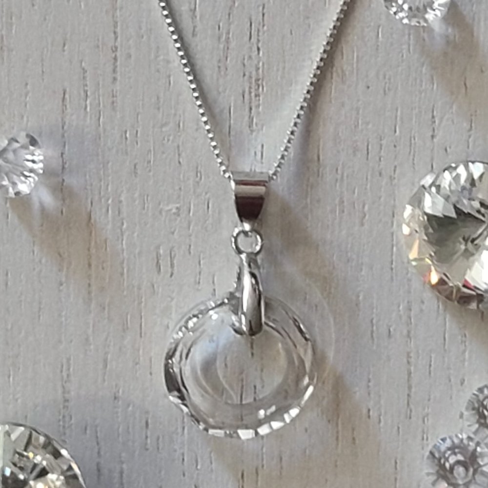 Swarovski® Crystal Ring on a Sterling Silver Chain